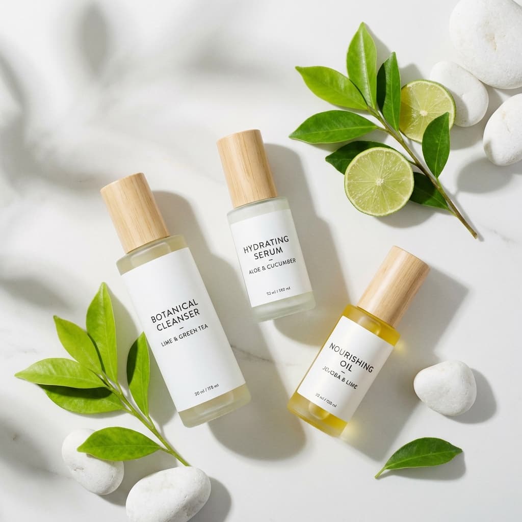 Skincare principles still life